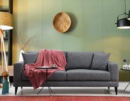 Atelier Del Sofa Nordic 3 Seater Sofá Cama Gris Oscuro